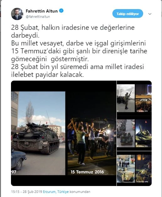 Fahrettin Altun: 28 Şubat halkın iradesine ve değerlerine darbeydi